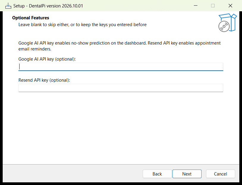 Installer: Optional features